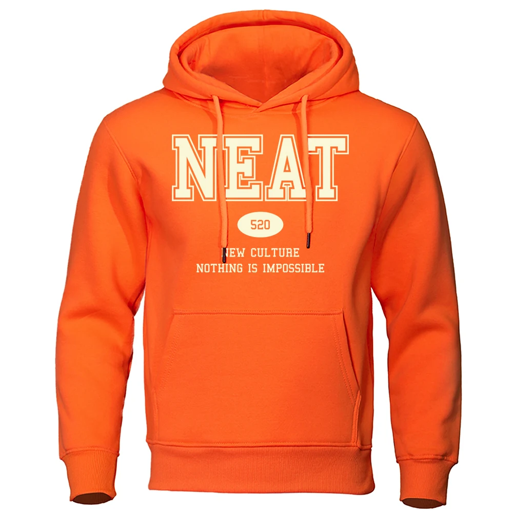 Neat 520 New Culture Hip Hop Letter Print Hoodies Men Casual Comfortable Hoody Loose Fleece Clothes Fashion Pullovers Streetwear