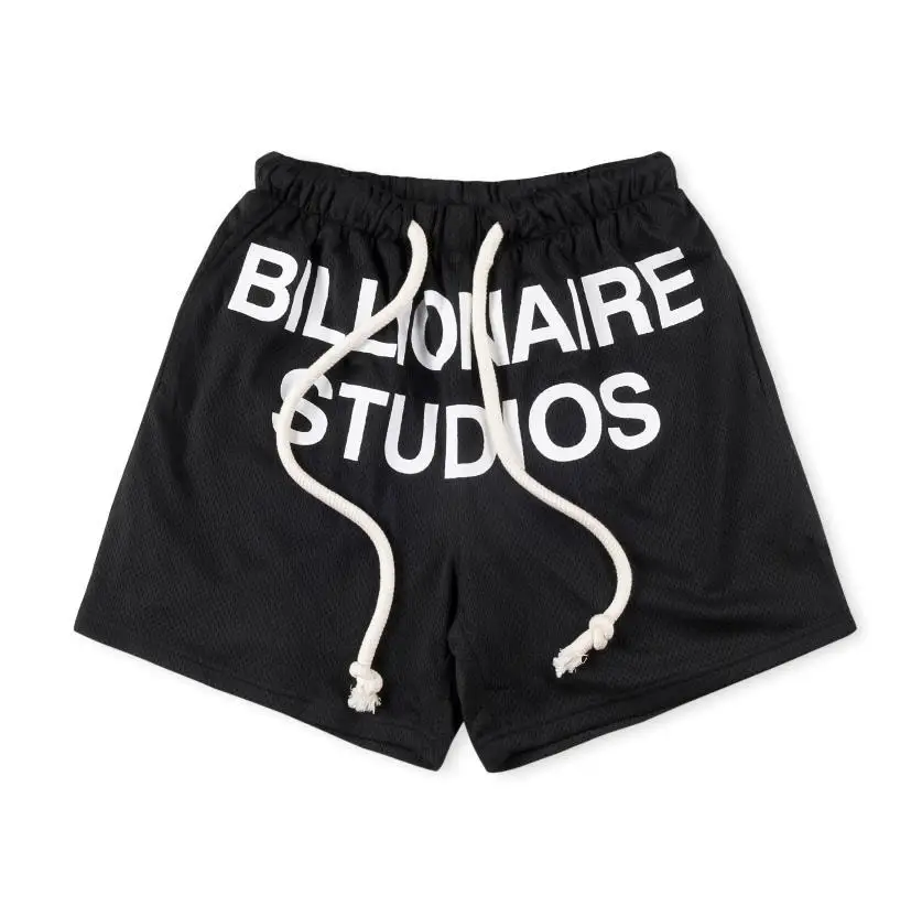 

New 2023 Novelty High Comfortable Billionaire Studios Mesh Skateboard Street Cotton Casual Shorts Kanye Hip-hop Parkour #529