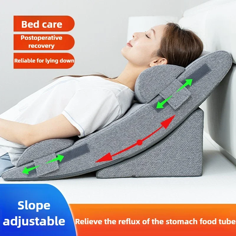 Memory Foam Semi-Reclining Positioning Cushion Anti-Reflux Wedge Mattress Adjustable Angle Support Pillow for Elderly