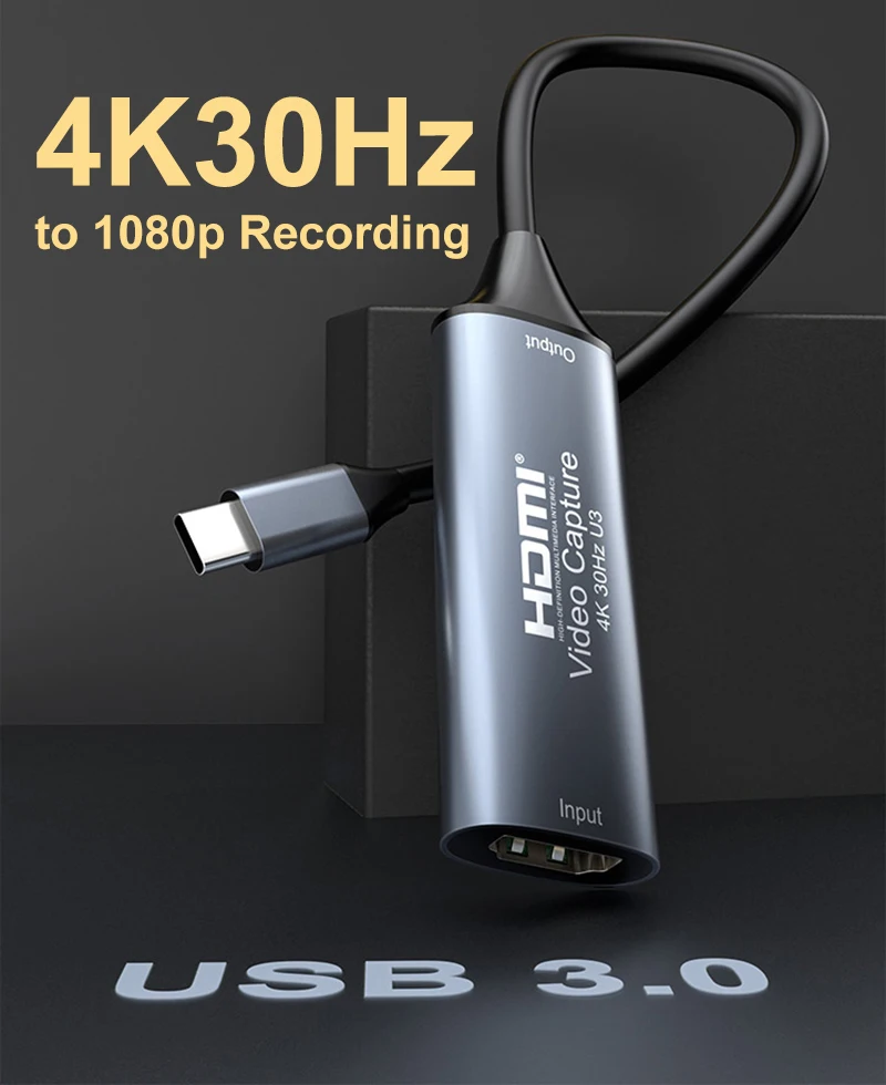 

Карта видеозахвата USB 3,0, 4K, HDMI на USB 1080, USB Type-c, p