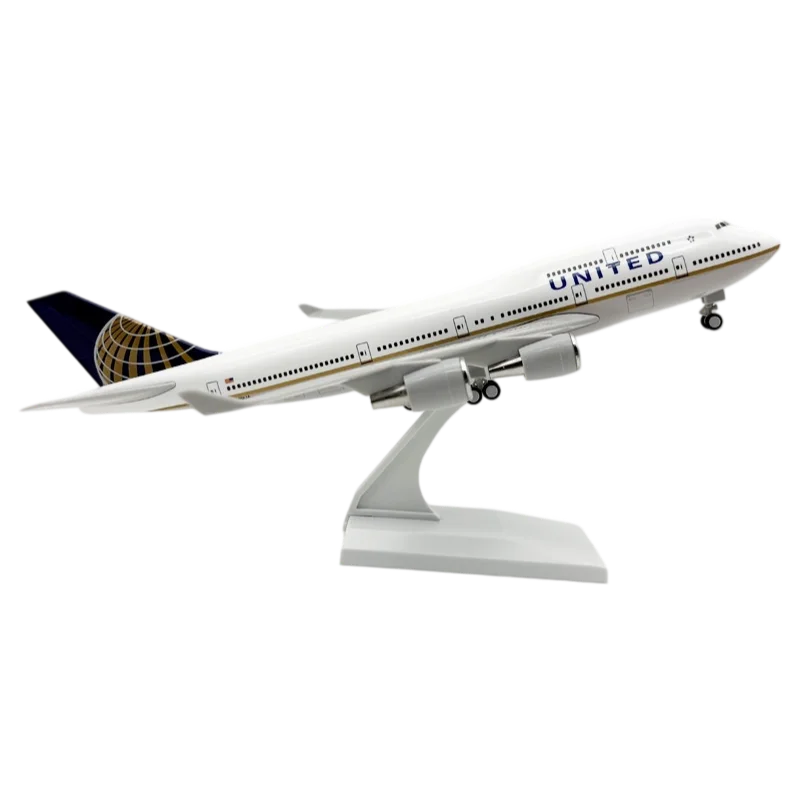 Boeing 747 United Airlines 1/200 Scale Resin 31cm, Plane Model, Gift, Aviation Toy, Miniature Items, for Children, Airport