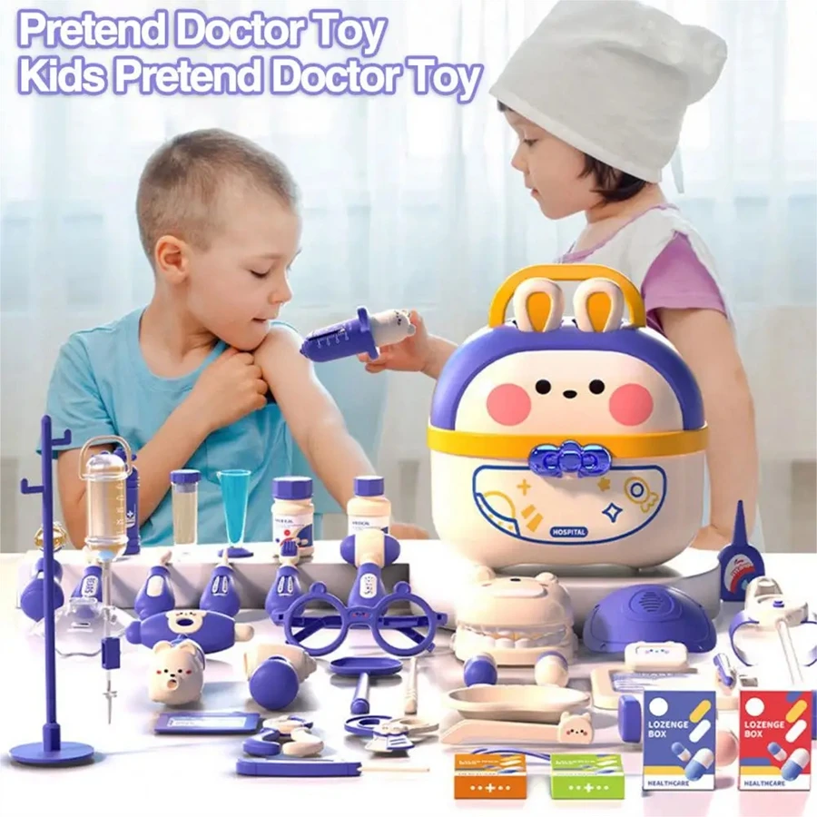 Simulação Doutor Toy Set para Crianças, Estetoscópio Colorido, Ferramentas de Bebê, Brinquedos Infantis, Suprimentos Médicos, Injeção, Presente