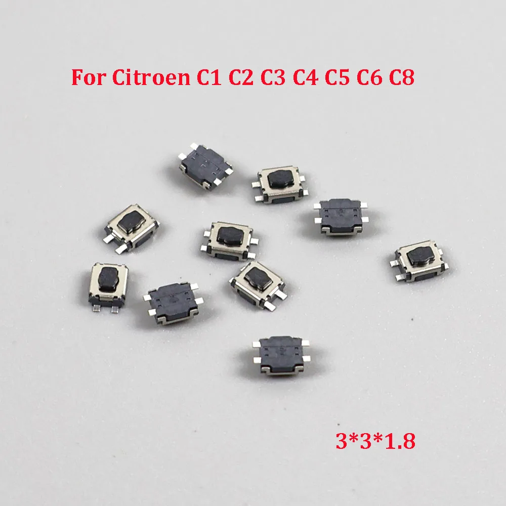 

10-100pcs Micro Switch 3*3*1.8 For Citroen C1 C2 C3 C4 C5 C6 C8 REMOTE KEY FOB REPAIR SWITCH MICRO BUTTON