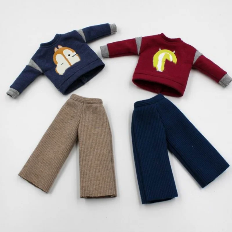 

Модный комплект одежды для кукол BJD JSB13: милый костюм из двух предметов, футболка и брюки с широкими штанинами.