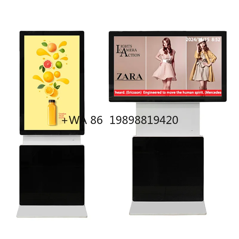 

65-дюймовый новый рекламный горизонтальный или вертикальный экран, гибкий вращающийся экран, цифровая вывеска, настройка