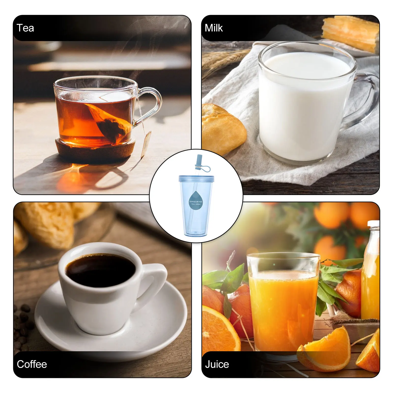 

Anti-Fall Straw Cup Premium Portable Plastic Tea Coffee Cup Smooth Outdoor Drinking Container Kitchen Barware