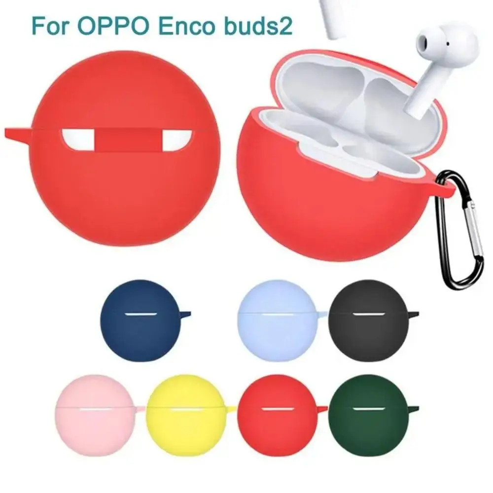 Silicone Earbuds Protective Case Anti-drop Washable Wireless Earphone Shell Soild Color Dustproof for OPPO Enco buds2