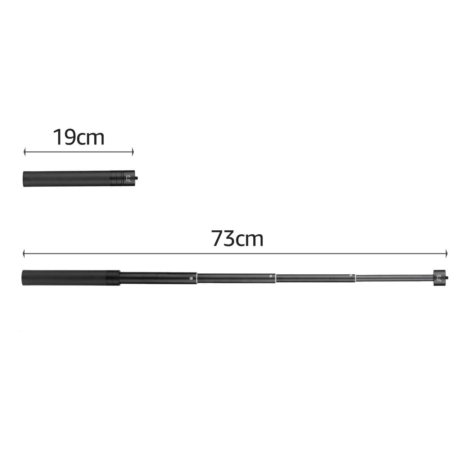 Telescopic Stabilizer Extension Rod Max. Length 73cm Aluminum Alloy Pole with 1/4 \