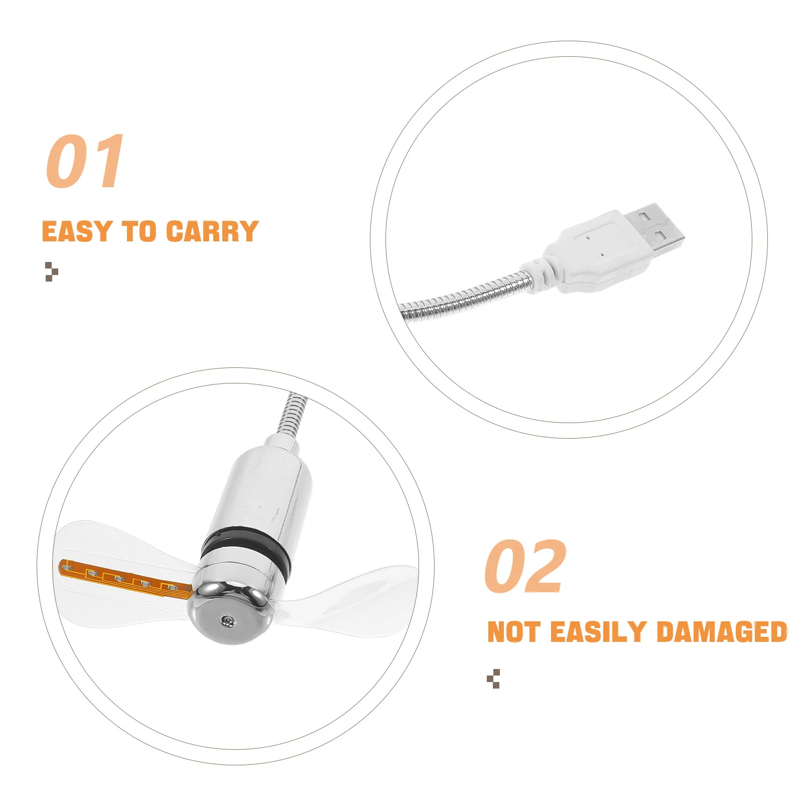 พัดลมมินิยูเอสบี 41 ซม. ใบมีดทรงกลมสีเงิน จอแสดงผล LED สีสันสดใส พัดลมระบายความร้อนสำหรับเดสก์ท็อปและแล็ปท็อป พัดลมแบบชาร์จไฟได้ พัดลมพกพา