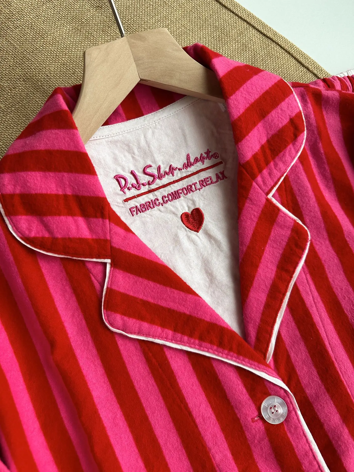 Damen Niedlicher Cartoon-Druck 100% Baumwolle Gebürstetes Pyjama-Set Frühling Herbst Langarm-Oberteil Lange Hose 2-teilig Loungewear Homewear – Detail 4