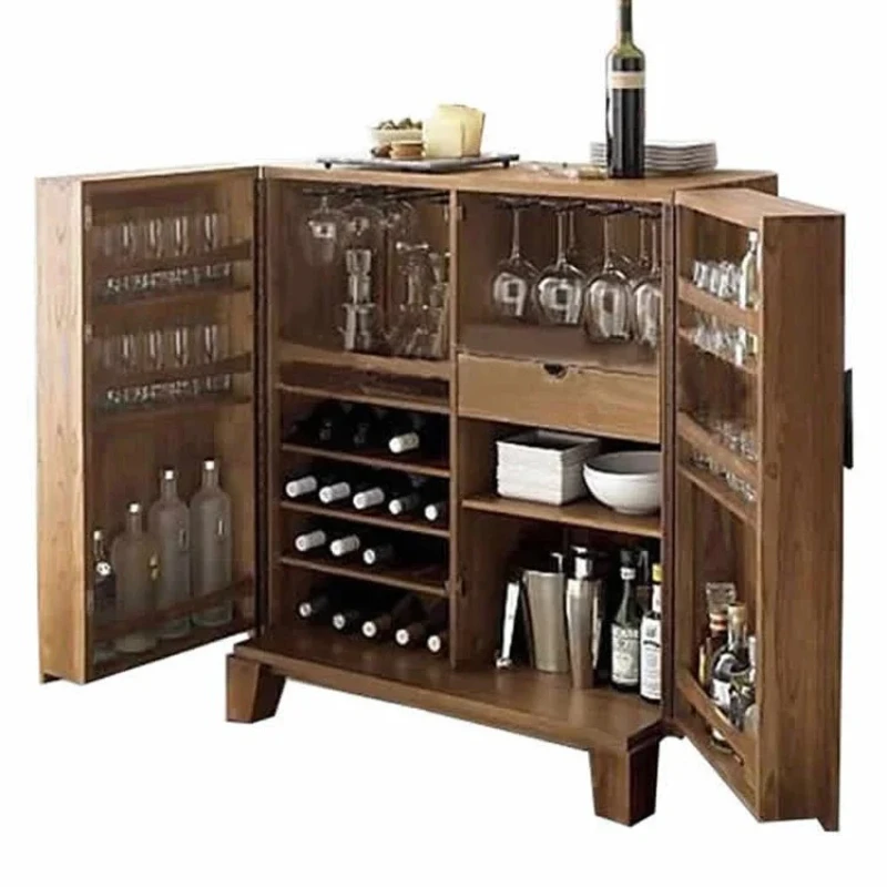 

Simple and modern new Chinese-style all-solid wood pine elm simple tea cabinet storage and meal preparation cabinet