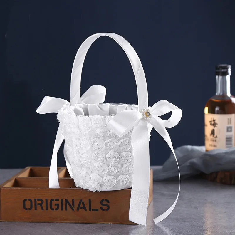 سلة زهور رومانسية لحفل الزفاف ، مبعثر فتاة الأمريكية ، زهور يدوية الصنع ، لوازم