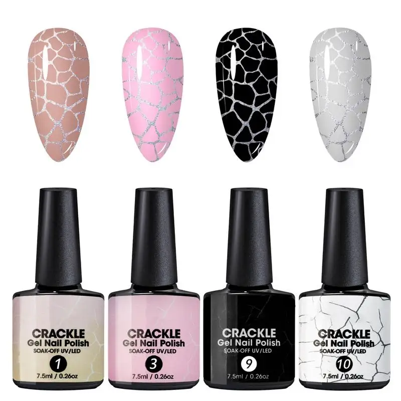Crackle Nail Polish Long-lasting Crackle Effect Patterned Polish Oil Nail Polish Quick Dry Marble Cracking Effect Gel