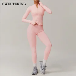 Yoga Set Gym Clothes Sportswear Yoga Suits For Women Fitness Long Sleeved Jacket Tracksuits Sports Bra Gym Set Seamless Leggings