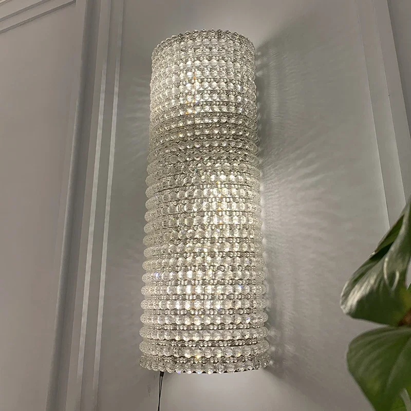 FSS Chrome Led Wall lamp Clear Crystal Beads Wall Sconce For living room decor Stairs Mirror lighting interior wall light