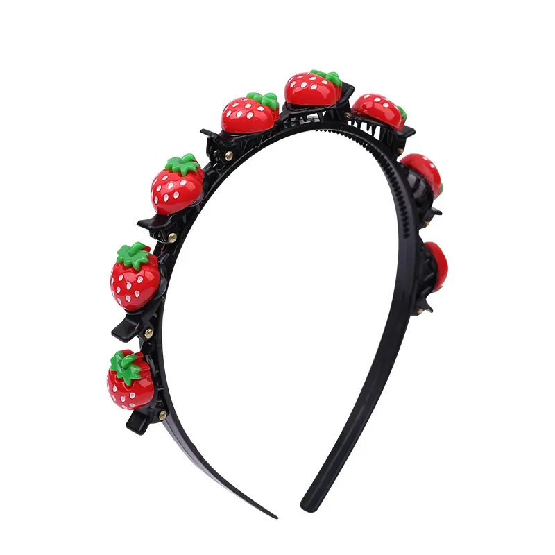 عصابة رأس مضفرة على الطراز الكوري للأطفال على شكل رسوم كرتونية لإكسسوارات شعر الفتيات العصرية