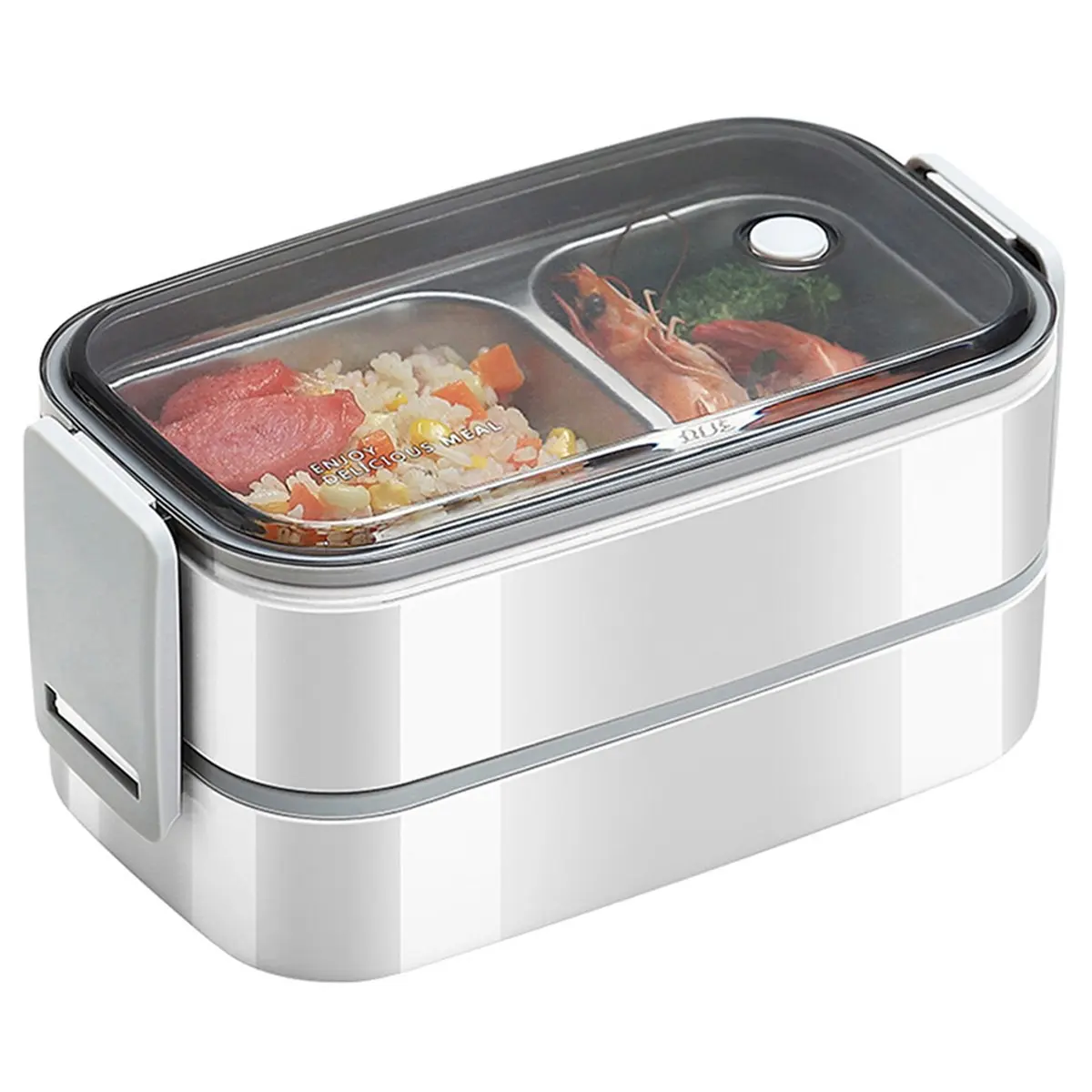 1 قطعة صندوق معزول مختوم من الفولاذ المقاوم للصدأ ، صندوق غداء مزدوج الطبقة يمكن للطلاب تسخين في الميكروويف في العمل #4