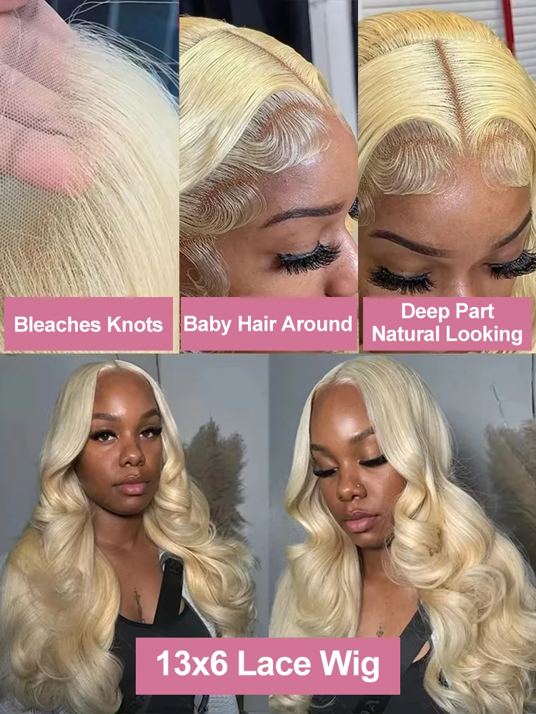 40 42 Inch 613 Blonde Colored 13x4 13x6 HD Glueless Wig Human Hair Ready To Wear Brazilian Body Wave Lace Frontal Wigs For Women