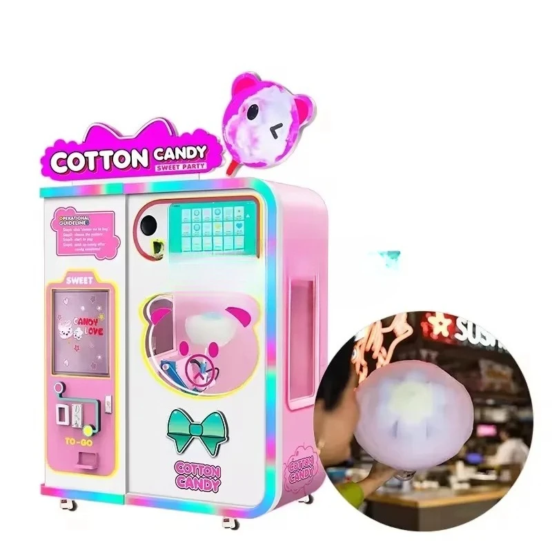 New Pattern Full Automatic Cotton Candy Machine  Commercial  Unmanned  Vending Intelligent Self-service High Capacity Easy Clean