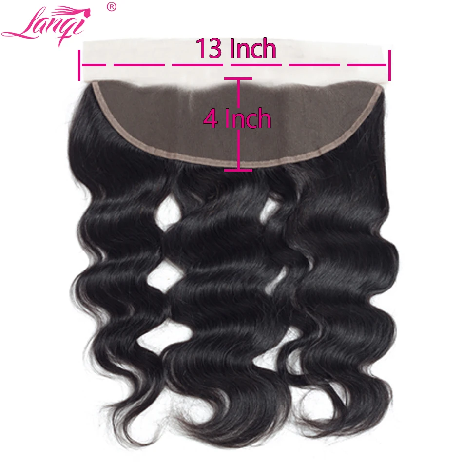 Onda do corpo Frontal Lace Encerramento, Cor Natural, Transparente, 100% Cabelo Humano, 8-20in, 4x4