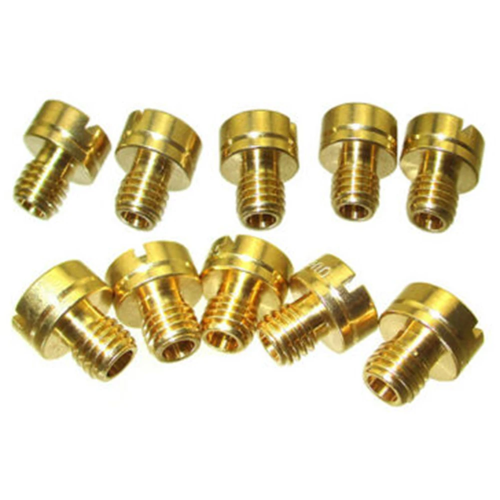 10pcs Large Round Carb Main Jets For Mikuni Carburetor 155 160 170 175 180 185 190 195 200 205 Thread Length 5mm For Pilot Jet