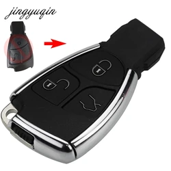 Jingyuqin zmodyfikowana 3 przyciski obudowa pilota z kluczykiem samochodowym pokrywa dla Mercedes Benz B C E ML S CLK CL Chrome Style