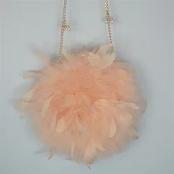 Korean Version Of The New Women's Single Shoulder Fur Bag Luxury Ostrich Fur Crossbody Bag Cute Style Trend Chain Bag