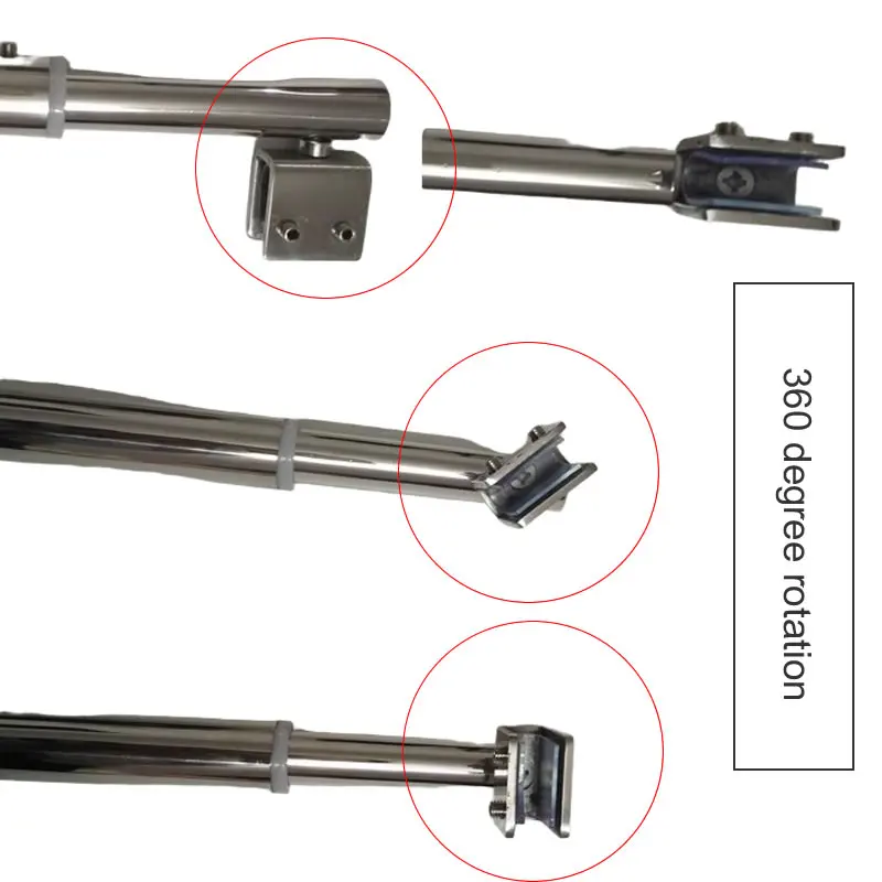 Stainless steel Shower Glass door fixed rod clamp Bathroom glass support bar Plane fixed Adjustable length  easy to install