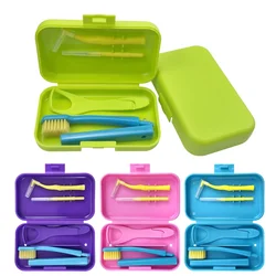 20 Set Portable Toothbrush Box Orthodontic Oral Hygiene Tools Kits Interdental Brush Tongue Scraper Travel Toothbrush