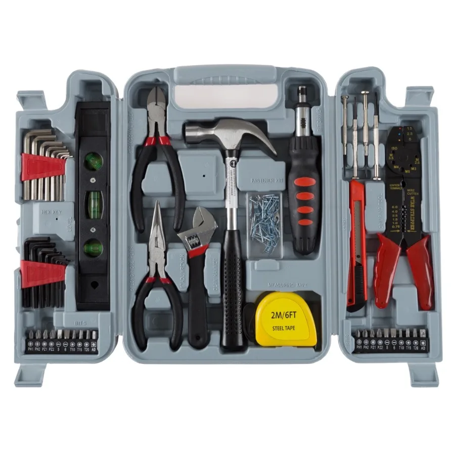 

130PC Tool Set - Hand Tools for Home Improvement Projects Gray