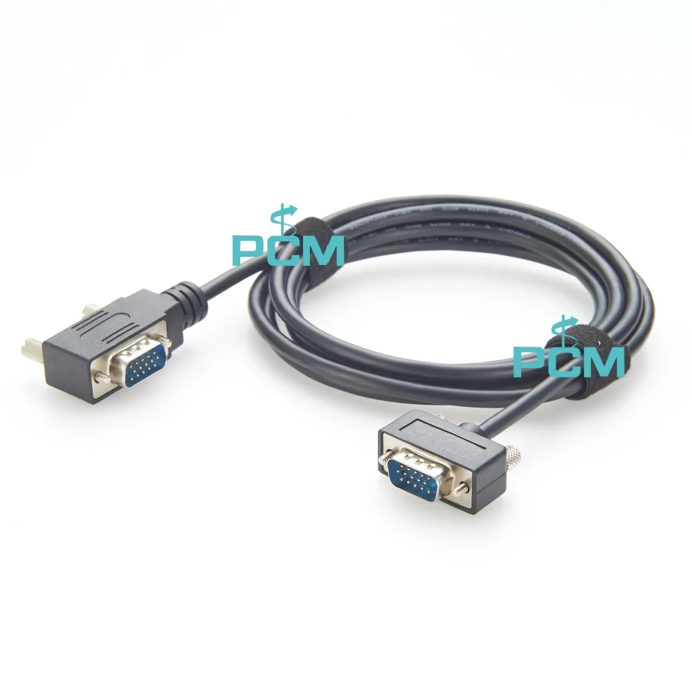Low Profile HD15 VGA Cable Left Angle 90 Degree VGA Video Cable for Computer Monitor Display Projector Industrial Equipment