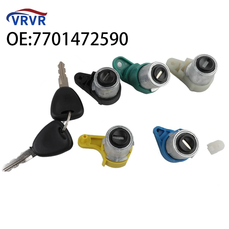 VRVR 7701472590 256881 Ignition Switch Door Lock Cylinder Barrel For Renault Kangoo MK1 Express 1997-2007