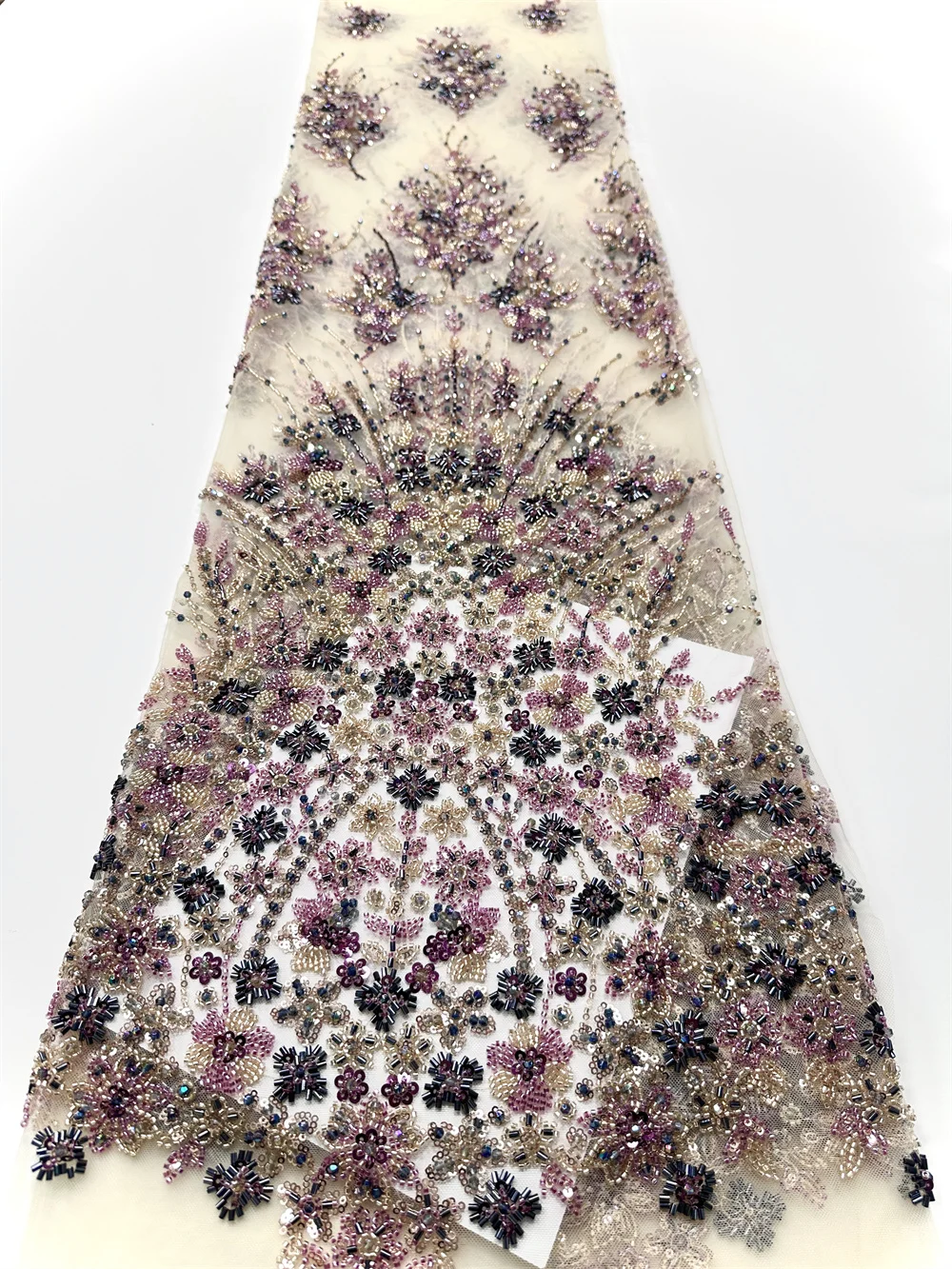 African Nigerian French Net Groom Embroidery Tulle Sequins Stones Lace Fabric Beautiful Luxurious Heavy Beaded Lace For Wedding