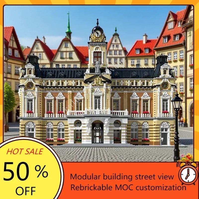 

14705 шт., классическая головоломка для зала города, MOC, креативная архитектура StreetView, техническая модель, сборка на день рождения, игрушка, Рождественский подарок