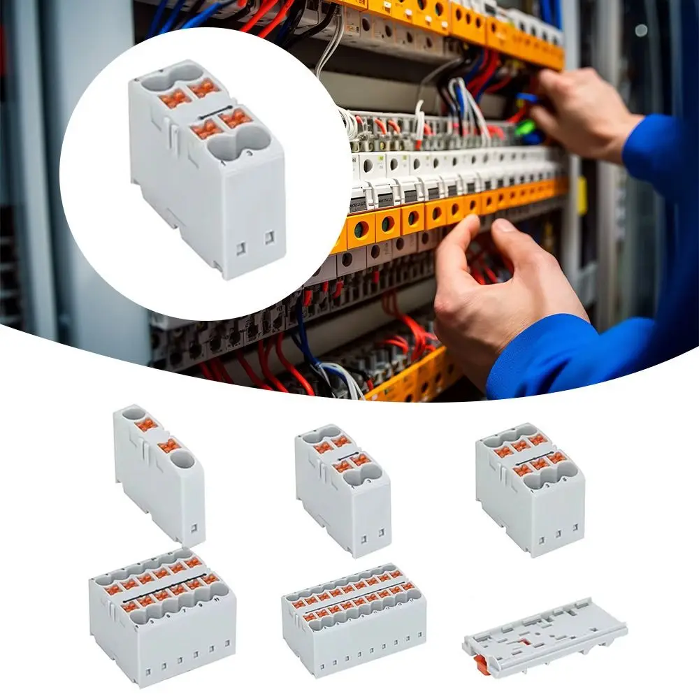 PTFIX 2.5mm² Push-in Electric Power Terminal 2/4/6/12/18 Connection Multiple In Multiple Out Distribution Block Block Connector