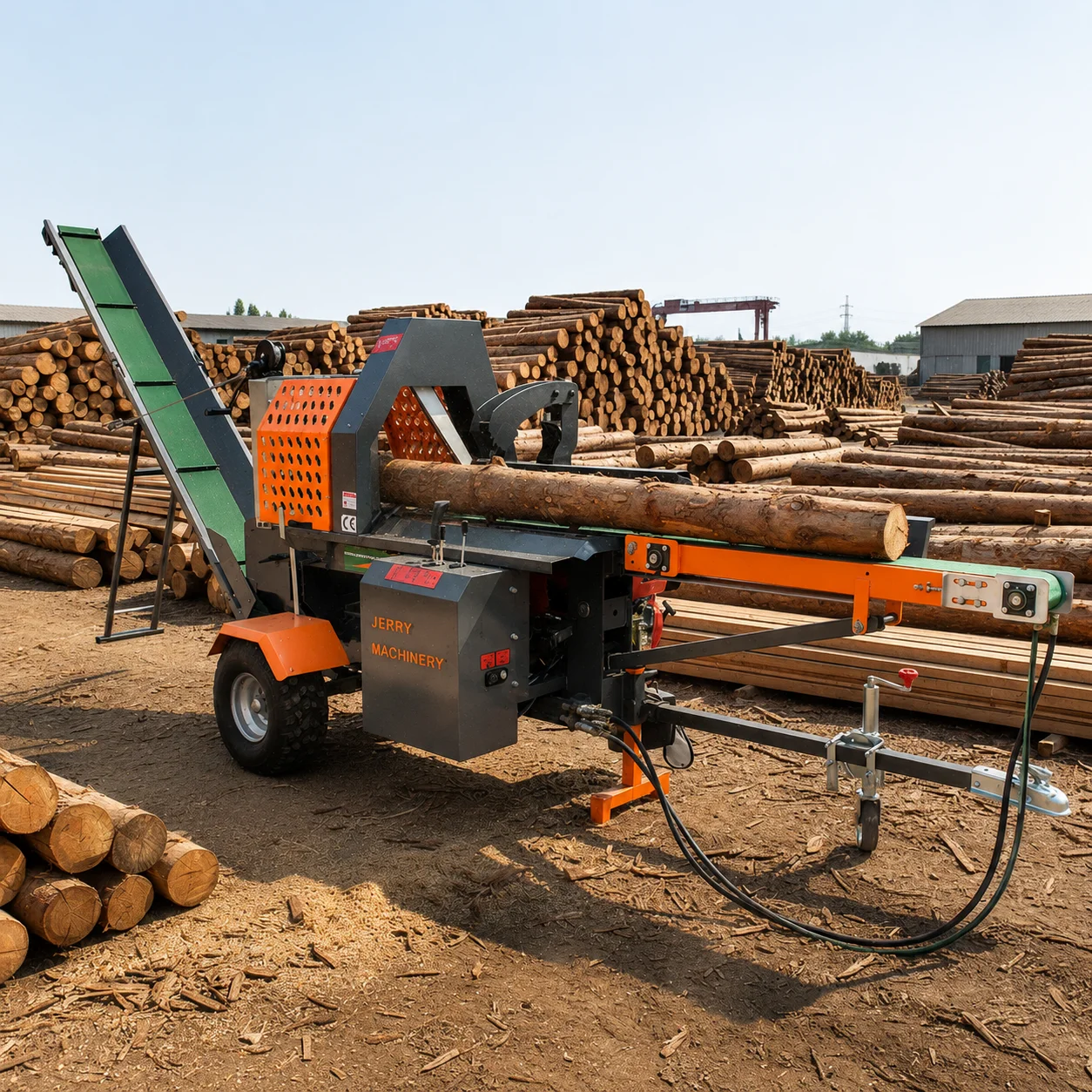 High Quality 20T Wood Processor Hydraulic Firewood Processor Machine Log Wood Splitter Forestry Machinery with CE