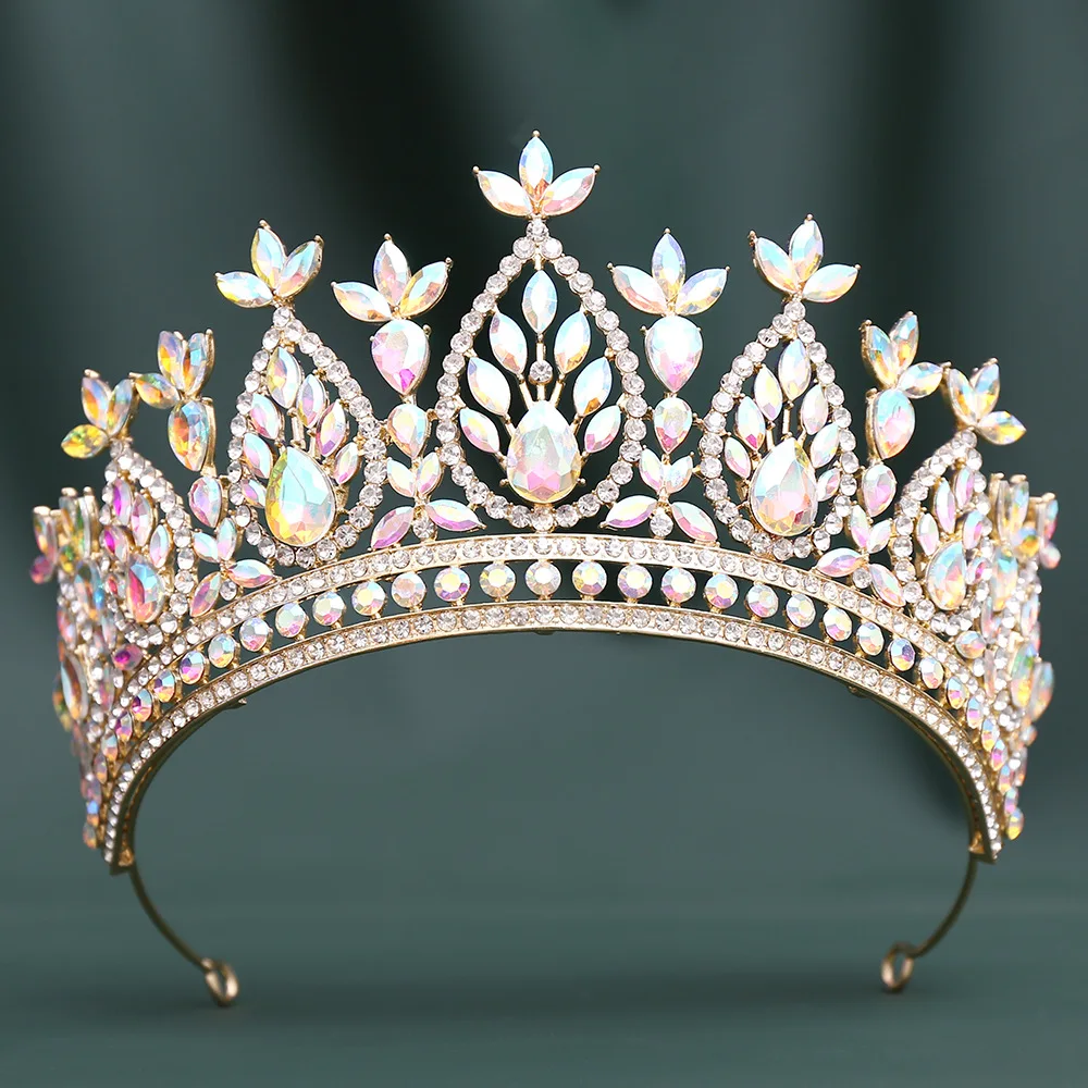 

Большие диадемы и короны в стиле барокко, блестящие повязки на голову со стразами, свадебные украшения для волос для невесты, женский конкурс красоты, вечерние диадема принцессы
