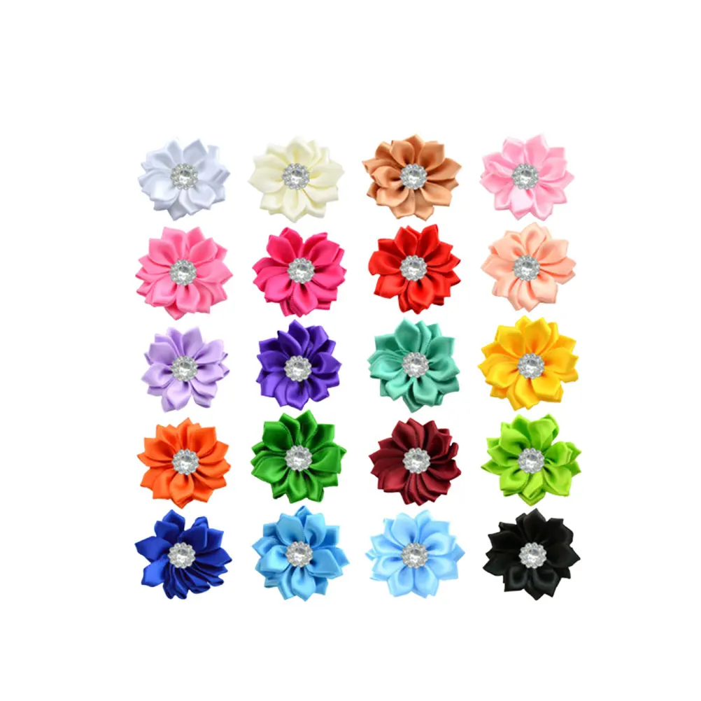 

40 Pcs Colorful Ribbon Acrylic Flower nament Lightweight Elegant Sewing Pendant DIY Craft Retro Accessories