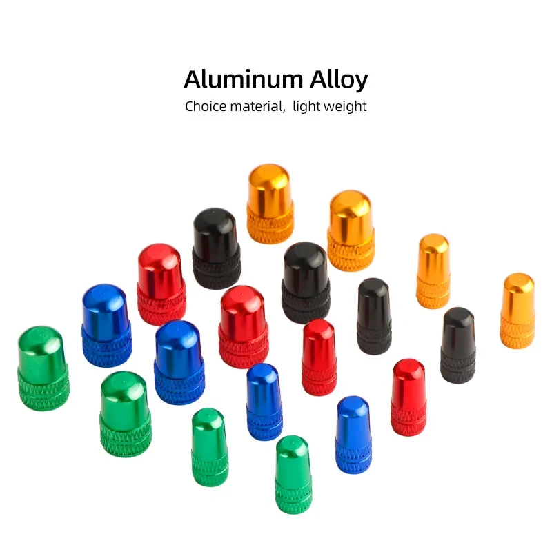 10pcs AV Tire Valve Cap for Car Motorcycle Road Bike Aluminum Schrader Presta Nozzle Dust Cover Bicycle Accessories