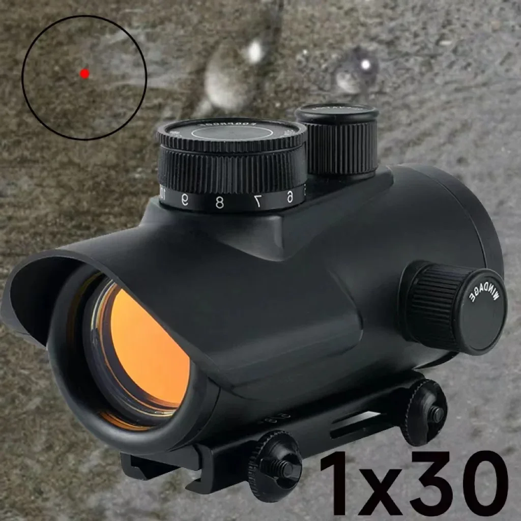 1X30 Red Dot Scope Sight Tactical Rifle Scope Green Red Dot Collimator With 16mm-20mm Rail Mount For Hunting