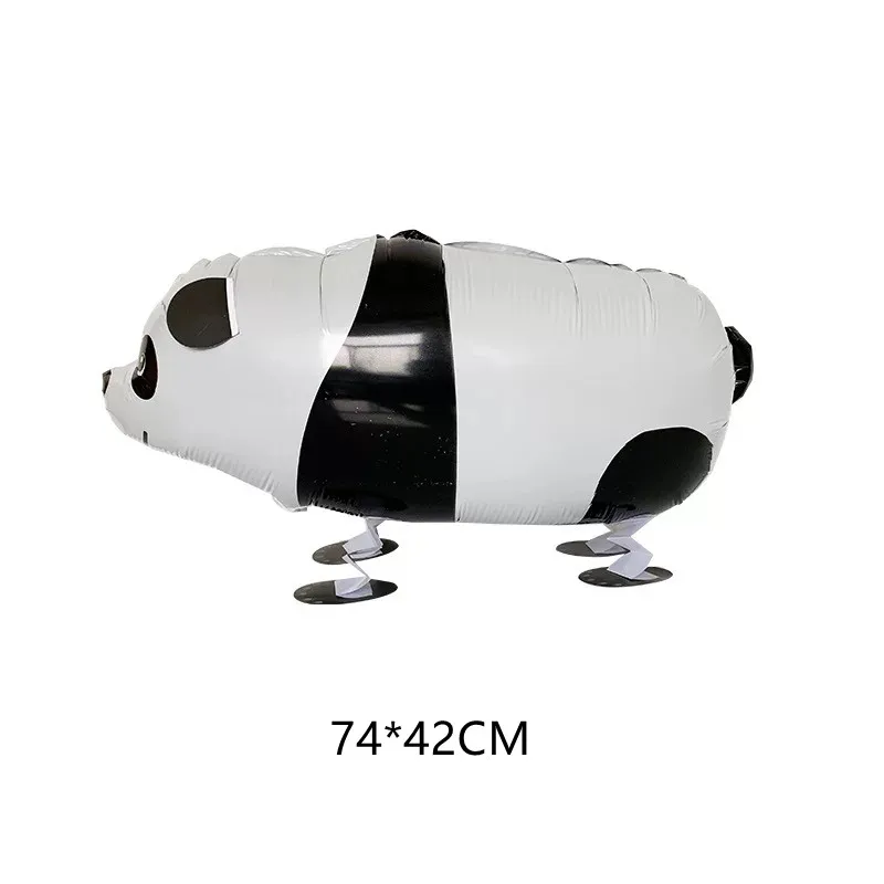 بالونات ألومنيوم باندا على شكل حيوانات كرتونية ، استحمام الطفل ، ديكورات حفلات أعياد الميلاد للأطفال ، بالونات هيليوم بالأبيض والأسود