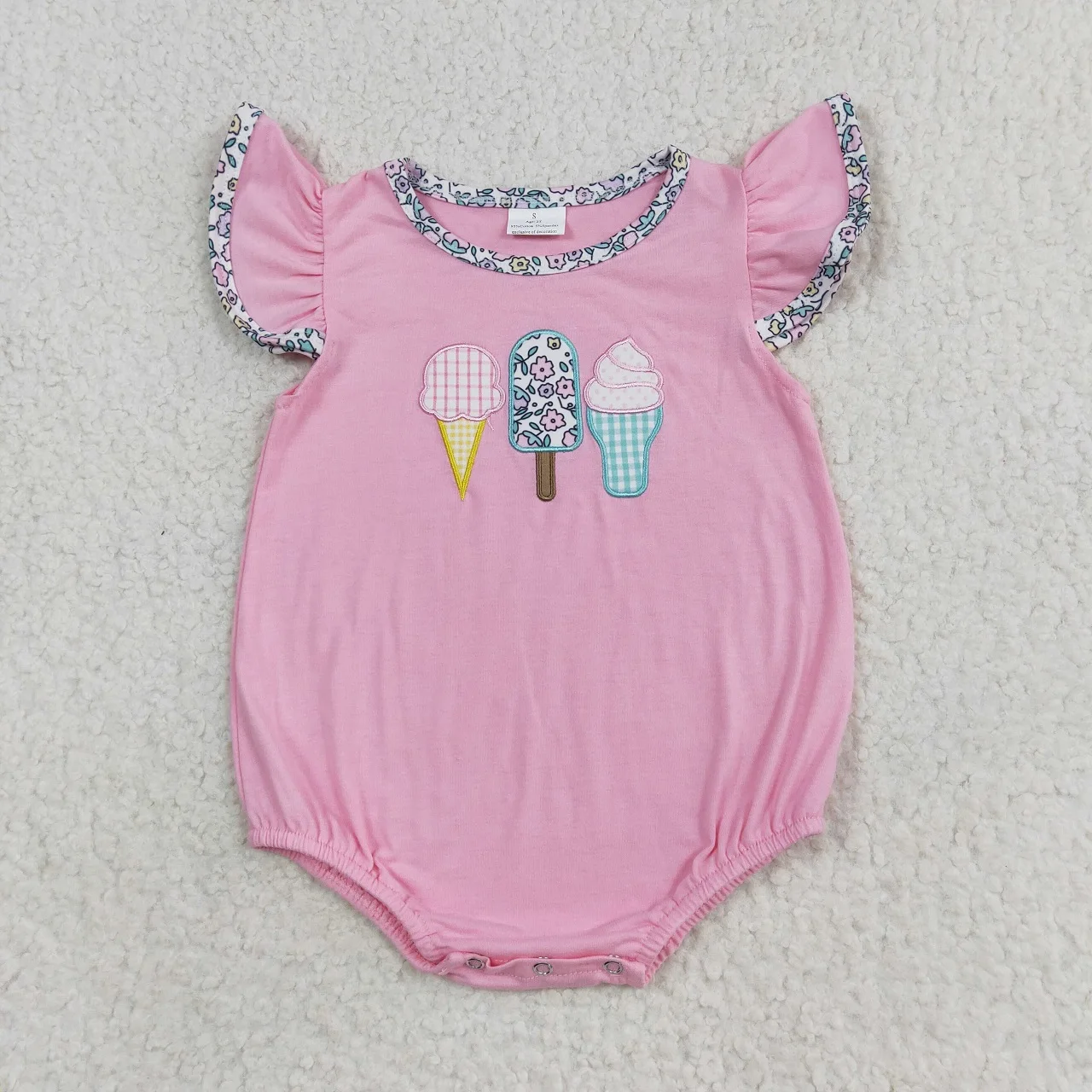 Wholesale Summer Newborn Embroidery Romper Baby Girl Watermelon Strawberry Jumpsuit Kids Toddler Bubble One-piece Clothing