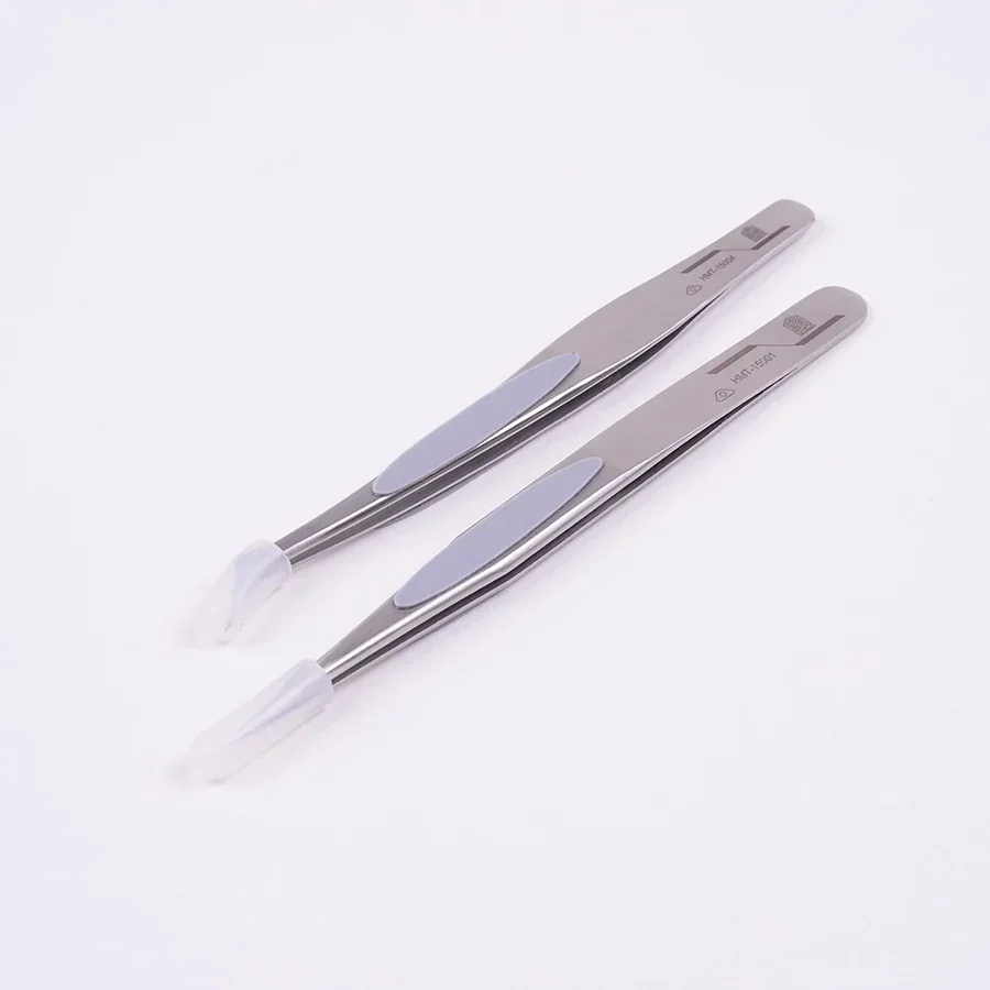 HSIANG HMT-15001/15004 High Precision Tweezers Straight Curved Silicone Anti-slip Handle for Model Building Tools Hobby DIY