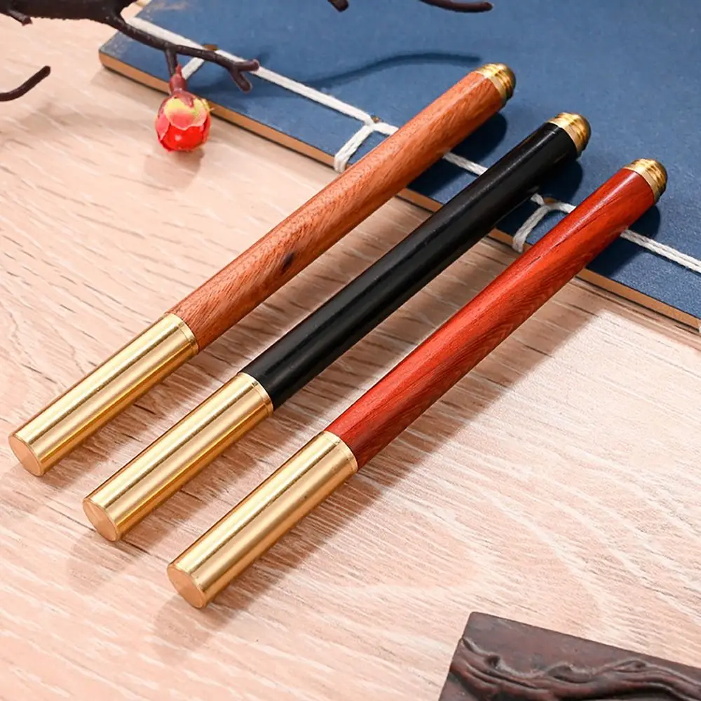 

Vintage Wood Body Brass Ballpoint Pen Quick-drying Gel Pen Business Fountain Pen Students Gift Writing Tools For School Office