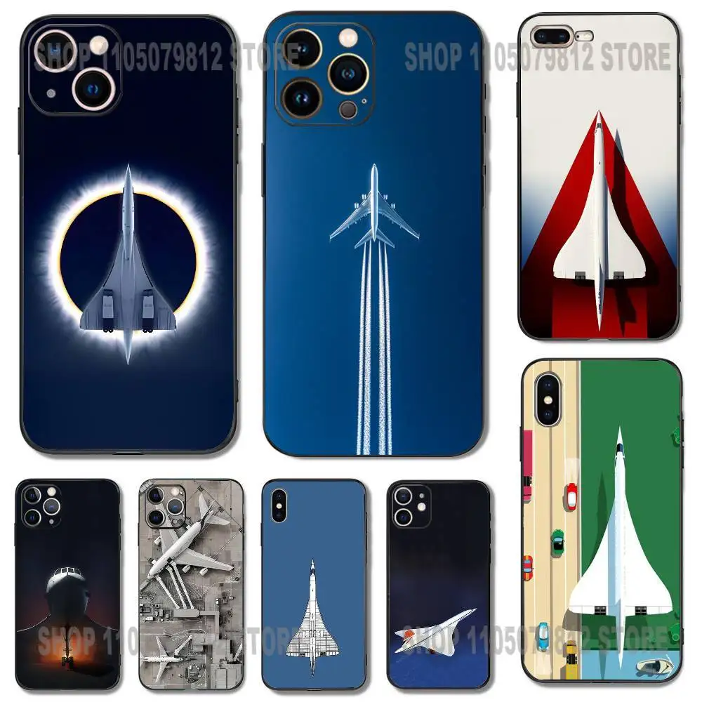 

Concorde Air France Phone Case For iPhone 17 16,15,14,13,12,11,Pro,XS,Max,XR,Plus,Mini Soft Silicone Black Shockproof