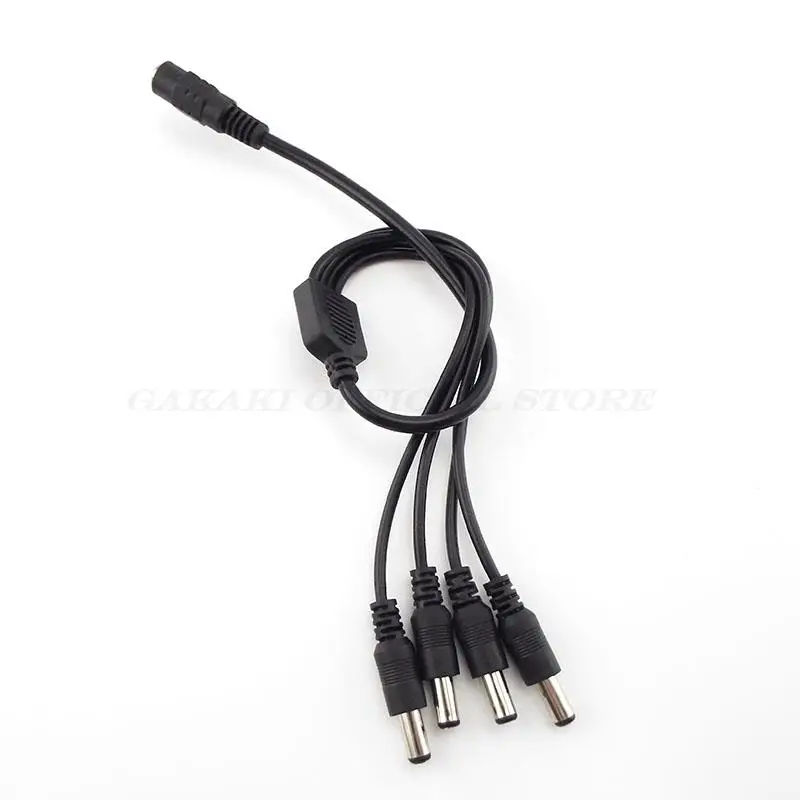 1 żeński do 4 męski kabel rozdzielacz zasilania DC 2.1*5.5mm wtyk 12V Adapter przewodu konektor do kamera do monitoringu CCTV A7