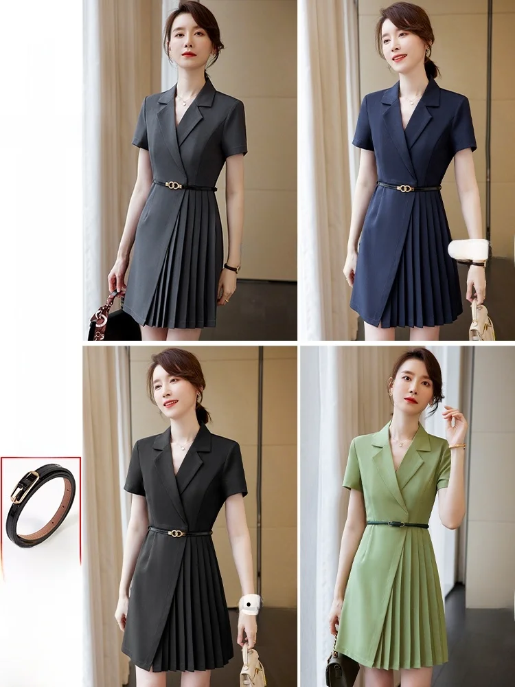 Elegant Professional Suit Dress Women's Summer New Style High-end Workwear for Beauty Salon Jewelry Store Goddess Look Uniform