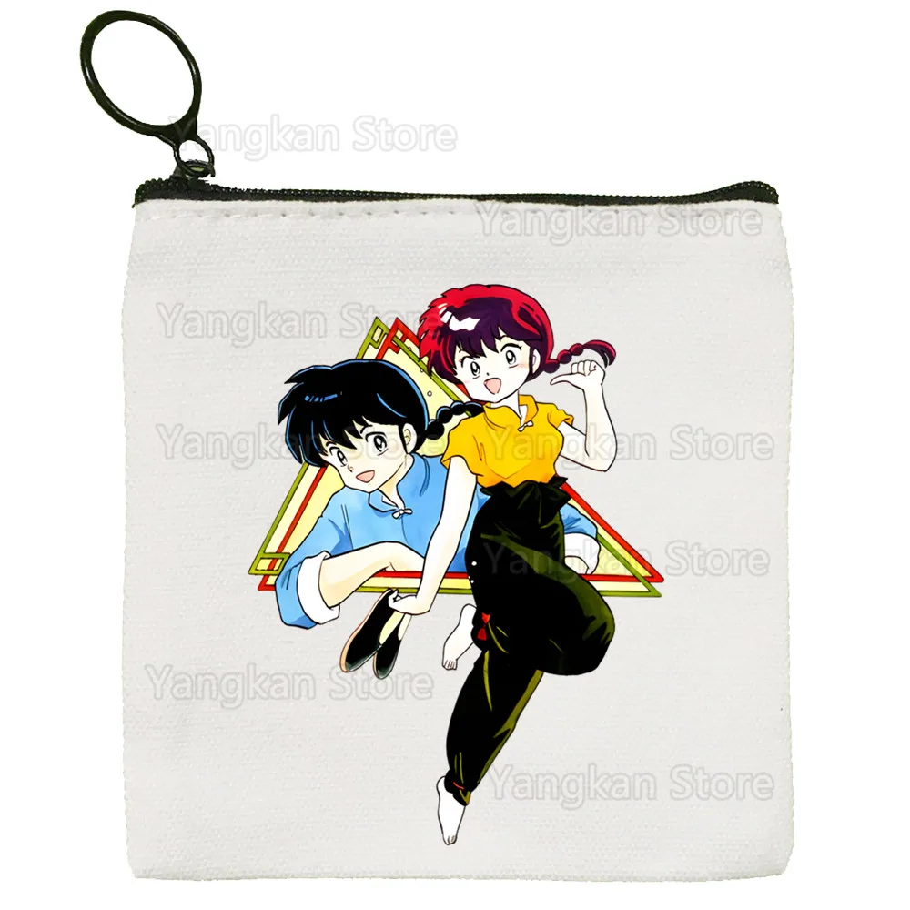 Ranma 12 ranma 1⁄2 Canvas Coin Purse Custom Coin Purse Illustration Key Case Simple Small Cloth Bag Creative Coin Purse