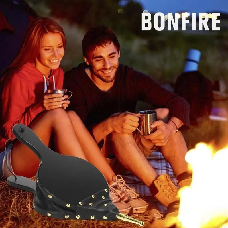 Каминный сильфон Портативный дровяной вентилятор с подвесным ремнем для камина-барбекю L4MF