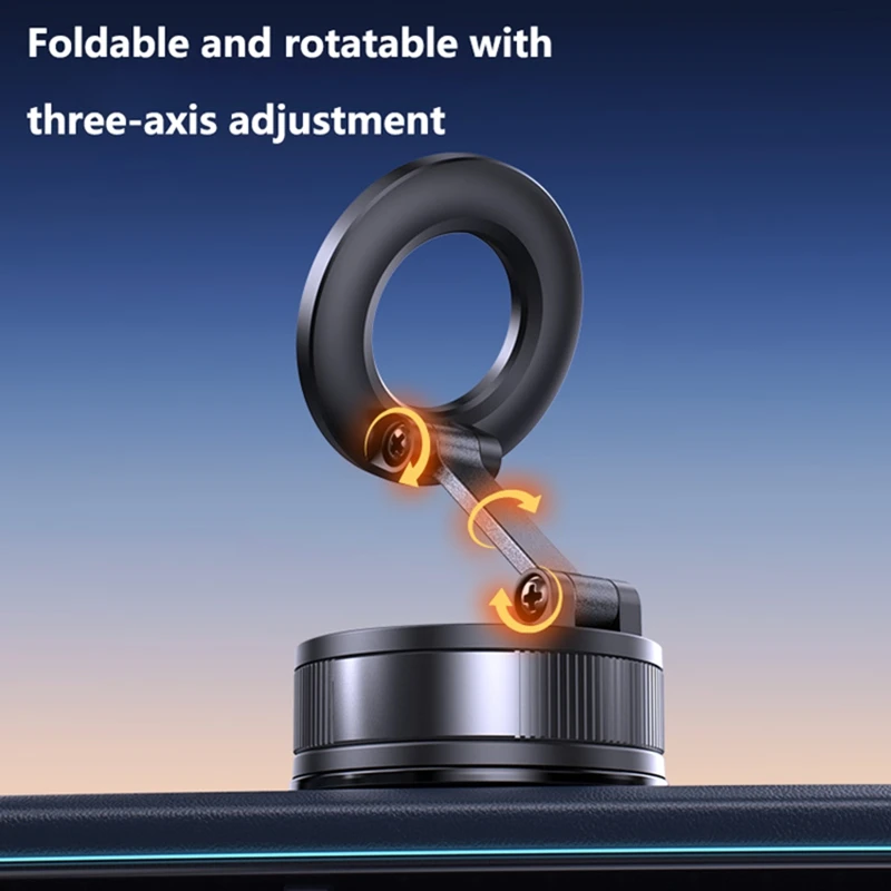 Strong Magnetic Phone Holder Foldable Design 360° Adjustable Vacuum Car Mount For Cell Phone For iphone Live Streaming 2026